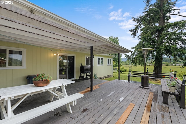1175 Northside Rd, Sutherlin, OR 97479 - wooden deck featuring a lawn and outdoor dining space