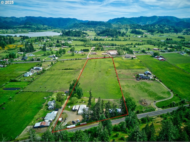 1175 Northside Rd, Sutherlin, OR 97479 - view of rural area featuring property boundaries highlighted and a water and mountain view