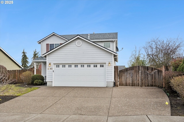 view of front of property featuring a garage