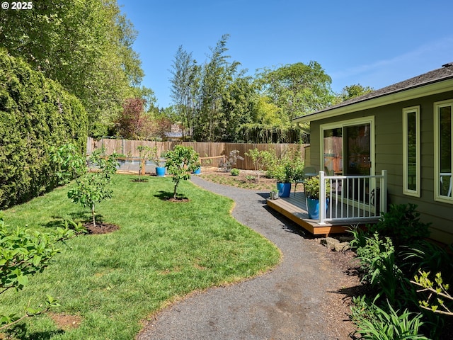 2235 Juntura Ct S, Salem, OR 97302 - view of yard featuring fence and a wooden deck
