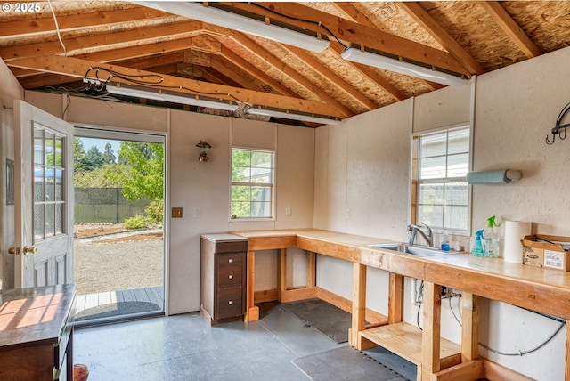 1545 E Fourth Ave, Sutherlin, OR 97479 - miscellaneous room with lofted ceiling and a sink