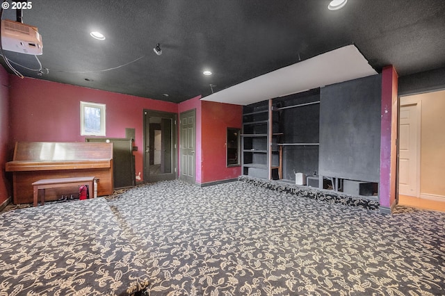 7080 SW Taylors Ferry Rd, Portland, OR 97223 - carpeted home theater room featuring baseboards, recessed lighting, and a textured ceiling