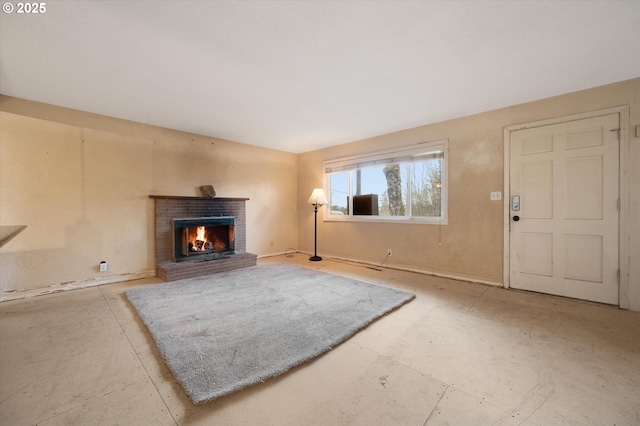 7080 SW Taylors Ferry Rd, Portland, OR 97223 - unfurnished living room with a brick fireplace