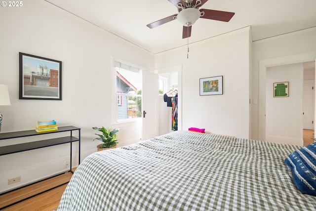 2904 NE 51st Ave, Portland, OR 97213 - bedroom with wood finished floors and a ceiling fan
