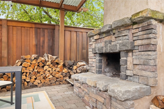 2904 NE 51st Ave, Portland, OR 97213 - view of patio with an outdoor stone fireplace
