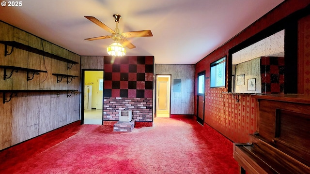 2965 S Myrtle Rd, Myrtle Creek, OR 97457 - unfurnished living room with a ceiling fan and carpet