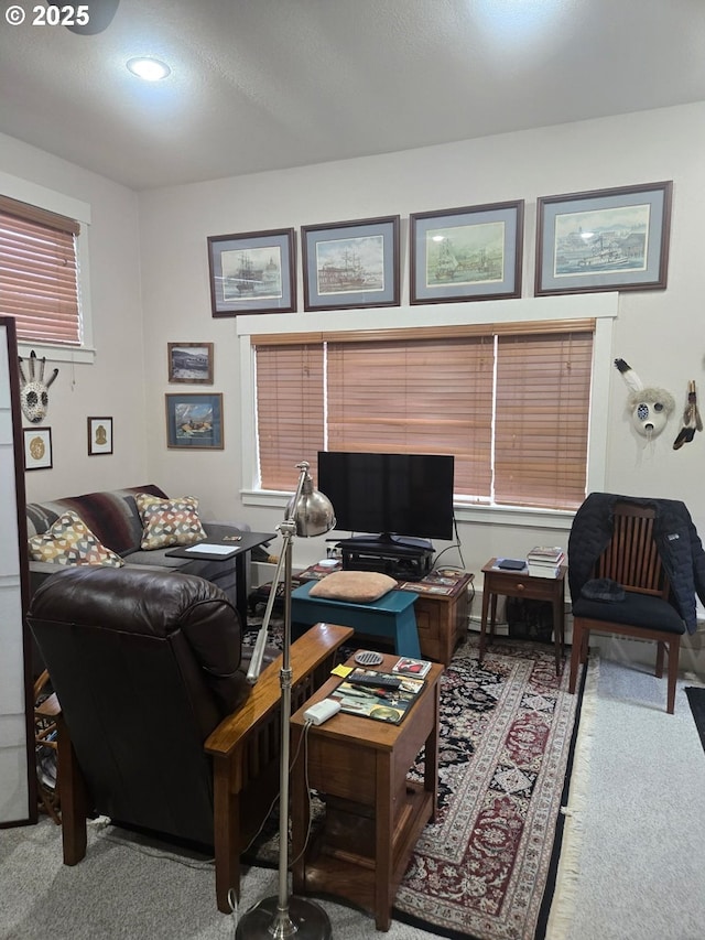610 NE Sundance Ct, Hillsboro, OR 97124 - living area with carpet, an office area, and recessed lighting