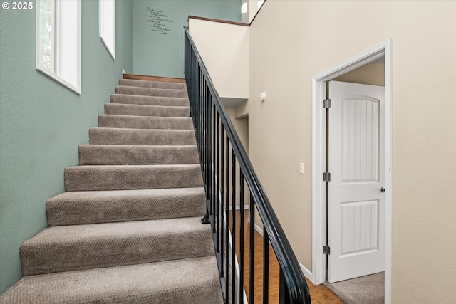 32475 Beymer Rd, Eugene, OR 97405 - stairway with wood finished floors and baseboards