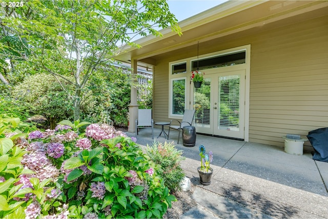 view of patio with french doors