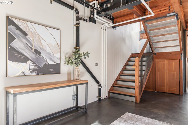 321 Mill St Unit 4, Eugene, OR 97401 - staircase with concrete flooring