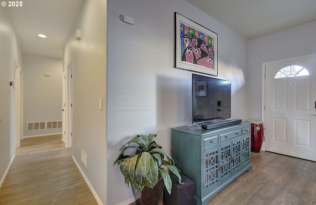 entrance foyer featuring light hardwood / wood-style flooring