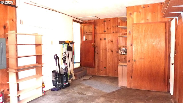 610 Bluff Rd, Klickitat, WA 98628 - spare room with concrete floors and electric panel