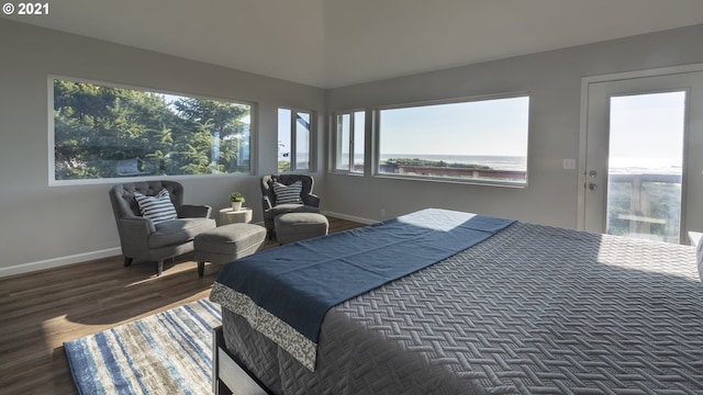 7304 SW Pacific Coast Hwy, Waldport, OR 97394 - bedroom with wood finished floors and baseboards