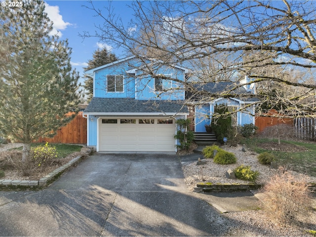 view of property featuring a garage