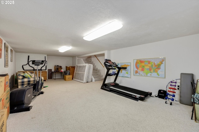 184 NE 10th Ave, Canby, OR 97013 - workout room with a textured ceiling and carpet flooring