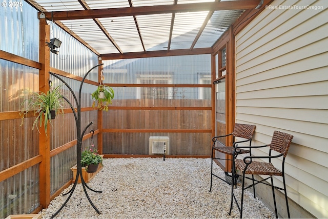 view of unfurnished sunroom