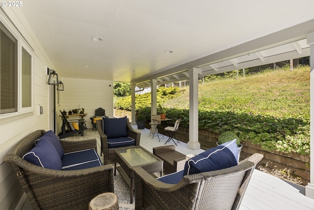 17385 NE Fairview Dr, Dundee, OR 97115 - view of patio with an outdoor hangout area