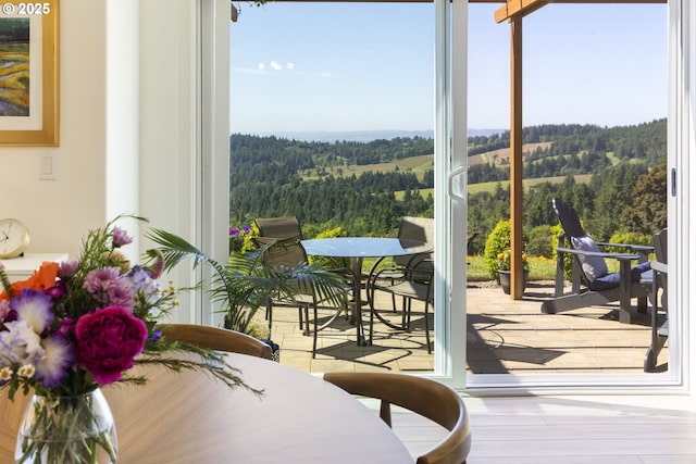 17385 NE Fairview Dr, Dundee, OR 97115 - sunroom / solarium featuring a wooded view and plenty of natural light