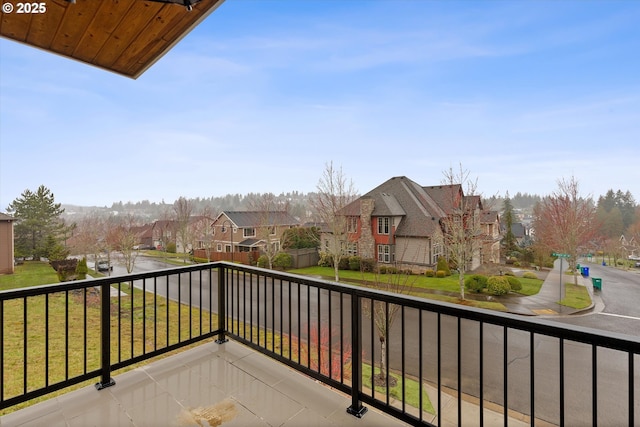 balcony with a residential view