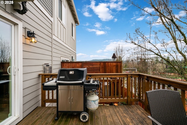 deck with area for grilling