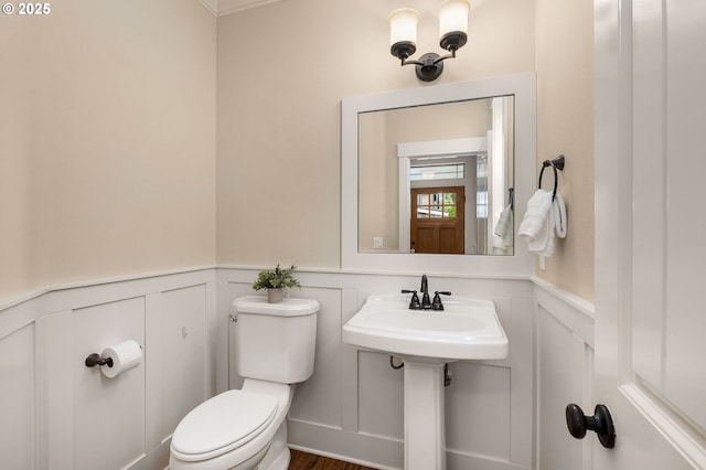 17760 SW Robert Ln, Beaverton, OR 97078 - half bath with a decorative wall and a wainscoted wall