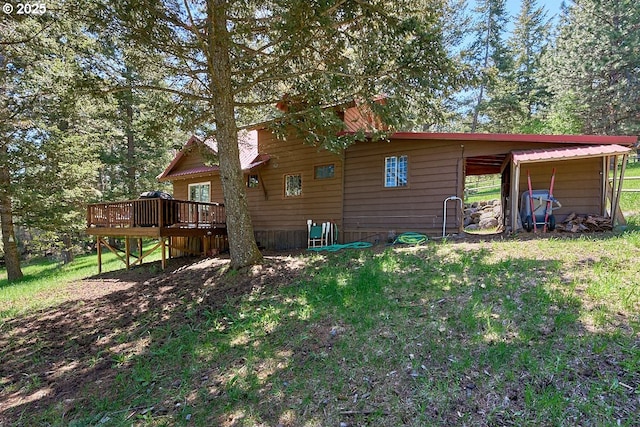 83863 Ollokot Ln, Joseph, OR 97846 - back of house with a deck and a lawn