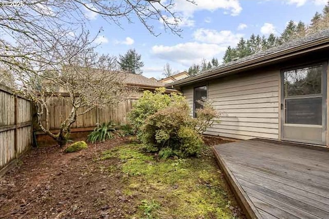 view of yard featuring a deck