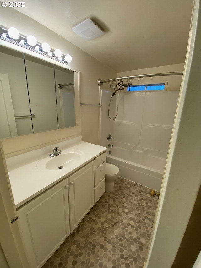 564566 Alameda Ave, Astoria, OR 97103 - bathroom featuring vanity, toilet, and bathtub / shower combination