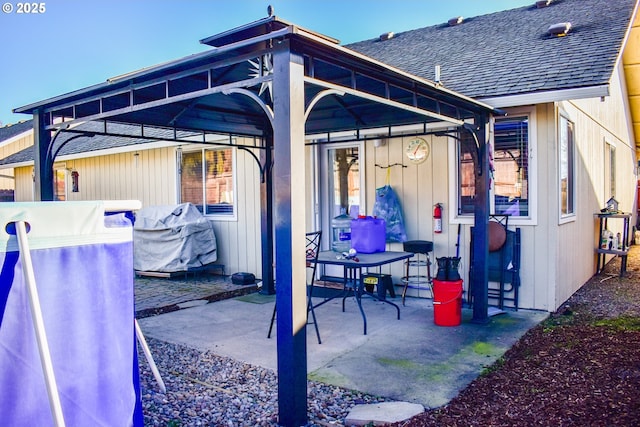 view of patio with a gazebo