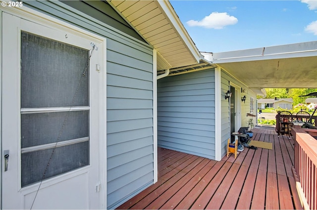 wooden terrace with covered porch