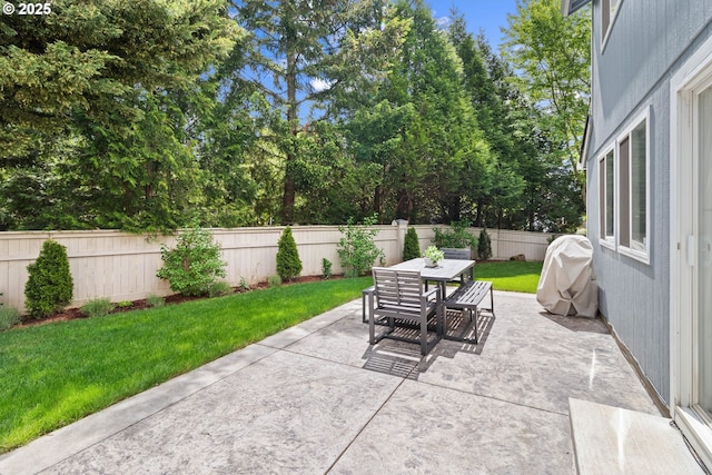 view of patio featuring outdoor dining space and area for grilling