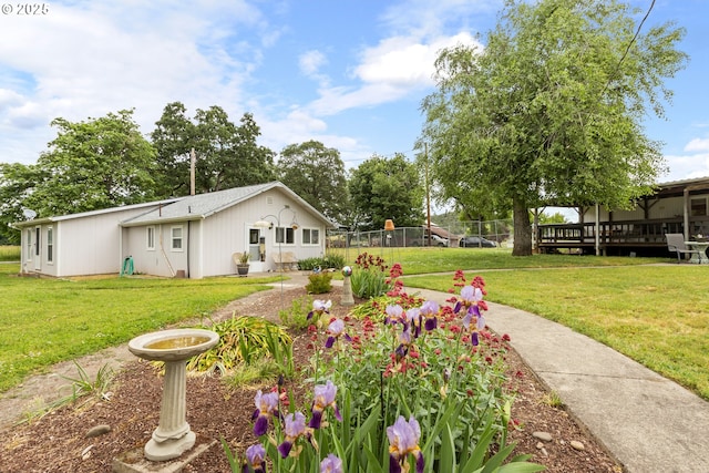 1548 Harlan St, Roseburg, OR 97471 - view of yard featuring a wooden deck