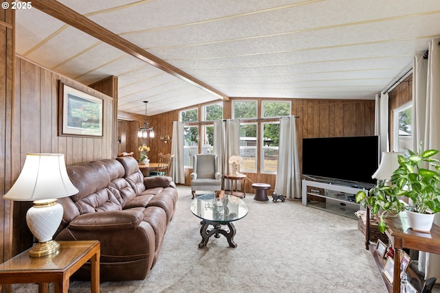 1548 Harlan St, Roseburg, OR 97471 - carpeted living room featuring wood walls