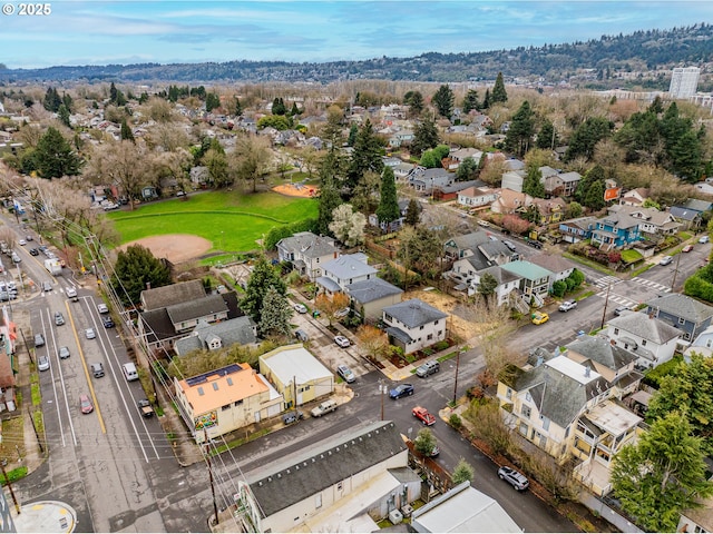 aerial view with a residential view