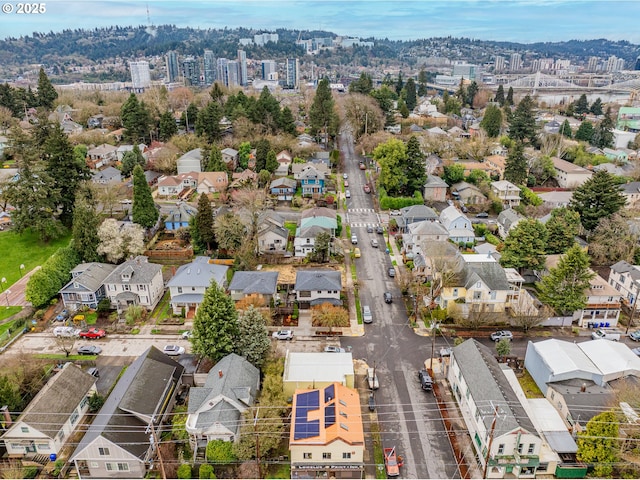 aerial view with a residential view