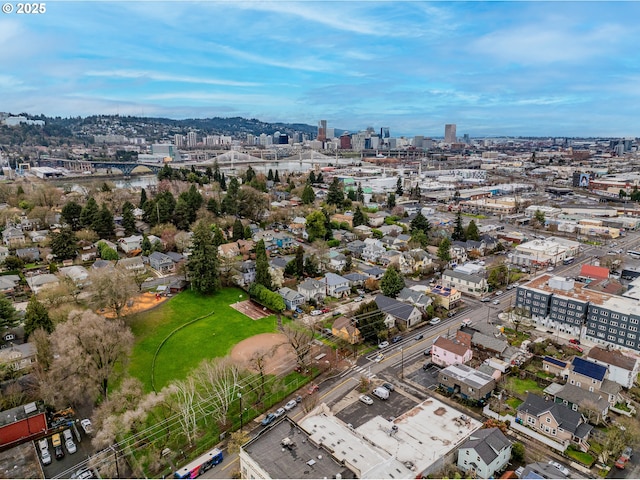 bird's eye view featuring a city view