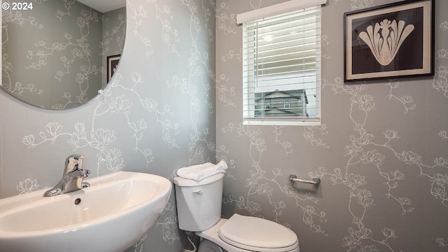 bathroom with a sink and toilet