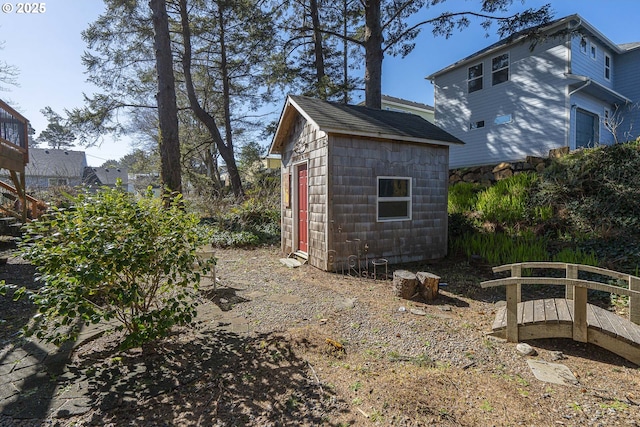 view of shed