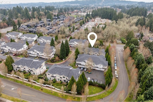 bird's eye view with a residential view