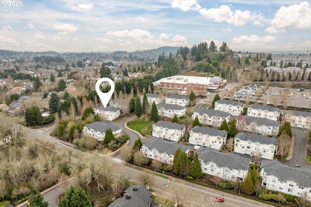 aerial view with a residential view