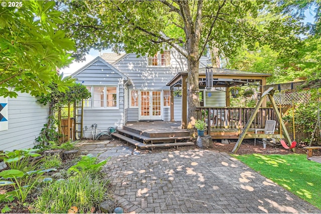 3954 NE 38th Ave, Portland, OR 97212 - rear view of property featuring a gazebo, a deck, and a patio area