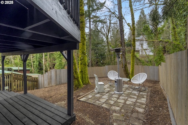 view of yard featuring a patio and a fenced backyard