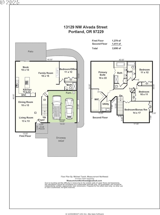 13129 NW Alvada St, Portland, OR 97229 - floor plan