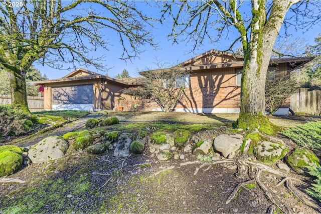 view of front of house with a garage