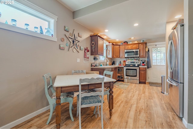 4309 C St, Washougal, WA 98671 - dining space with light wood finished floors, recessed lighting, and baseboards