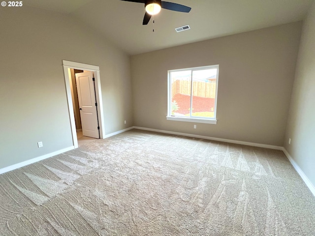 931 Medina Ave, Sutherlin, OR 97479 - empty room with carpet, visible vents, baseboards, and ceiling fan