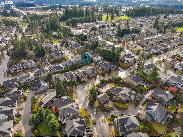 drone / aerial view with a residential view