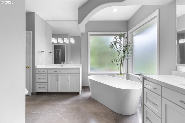 4220 NE 171st Ave, Vancouver, WA 98682 - full bath featuring two vanities and a freestanding tub