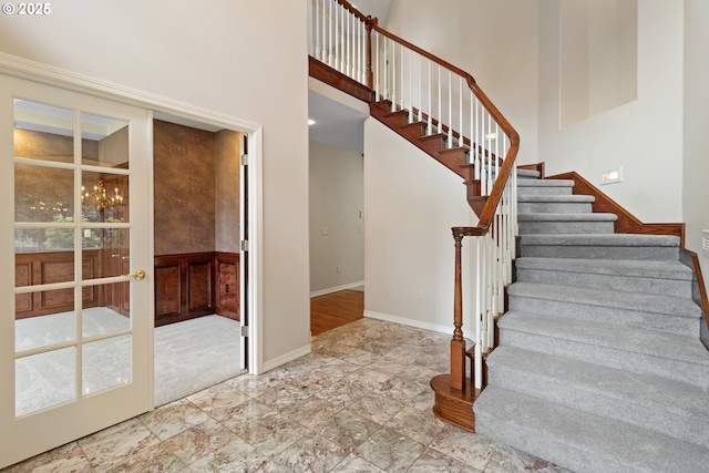4220 NE 171st Ave, Vancouver, WA 98682 - stairs featuring a towering ceiling and marble finish floors