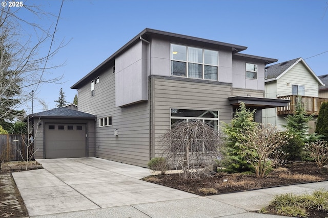 view of side of property with a garage